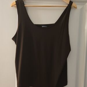 Women's Cjovolate Brown Tank Top Stretchy Jersey Type Fabric